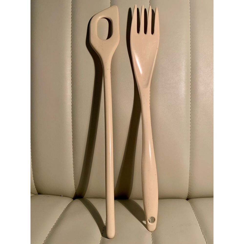 Vintage Melamine Ware Serving Set Fork and Spoon Taiwan Retro Kitchen JP-603